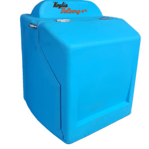 Μπλε γαλάζιο κουτί ντελίβερι delivery διανομής πλαστικό απο πολυαιθυλένιο